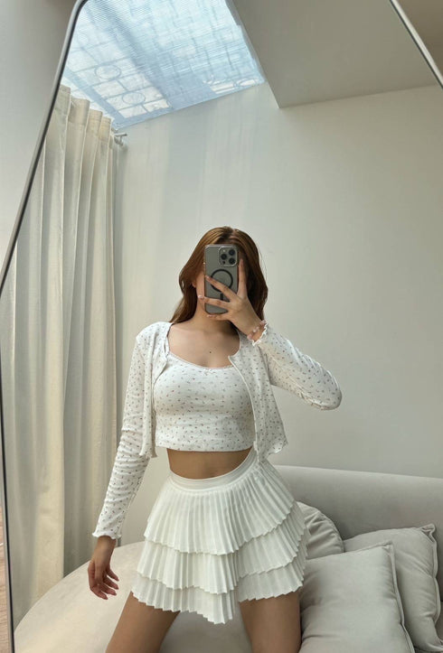 Floral Print Camisole with Shrugs Sets